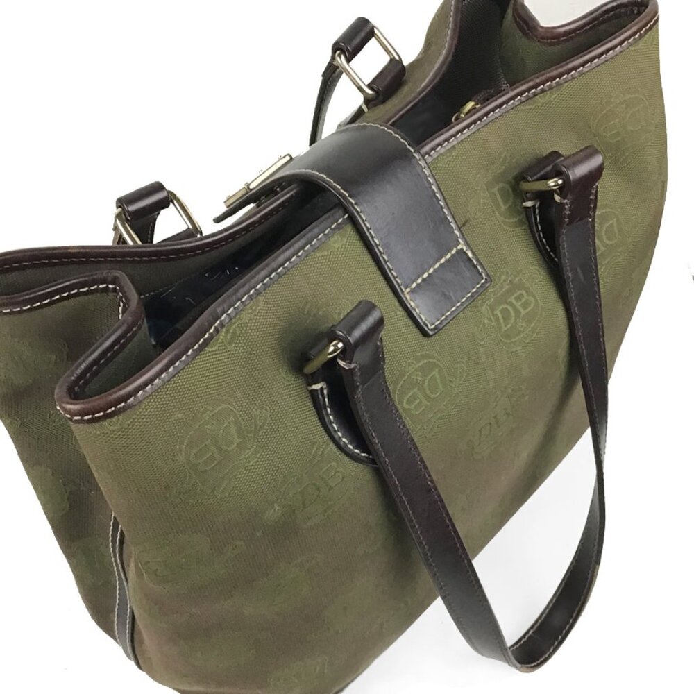 Dooney & Bourke Dark Green Canvas Shoulder Bag - Picture 6 of 15